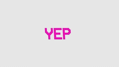 Yep - Spinning Retro Pixel Style Title On Alpha Loop Stock Footage 309282956