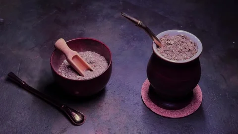 Yerba mate drink with accessories Vídeo Stock 304300035