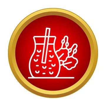 Yerba mate tea drink icon with bombilla straw Stock Illustration