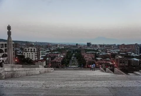 Yerevan Cascade Complex Park View Foto stock