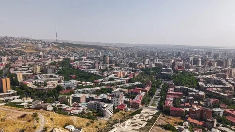 Yerevan city and Cascade Complex on a sunny day Stock Footage 316743867
