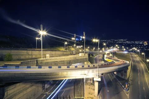 Yerevan night light Stock Photos