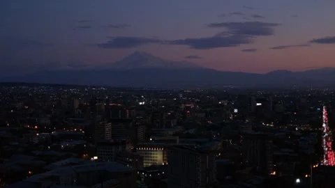 Yerevan sightseeing spring night Stock Footage 238861977