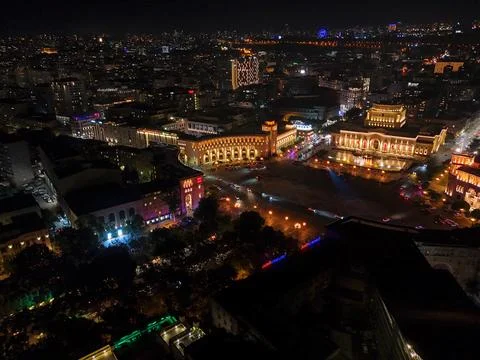 Yerevan Square in the evening Stock Photos
