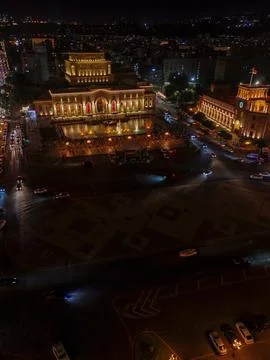Yerevan Square in the evening Stock Photos
