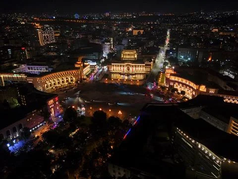 Yerevan Square in the evening Stock Photos