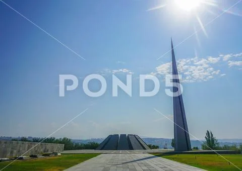 Yerevan Tsitsernakaberd Armenian Genocide Memorial Complex Stock Photos
