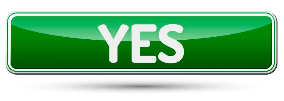 YES - Abstract beautiful button with text. Stock Illustration