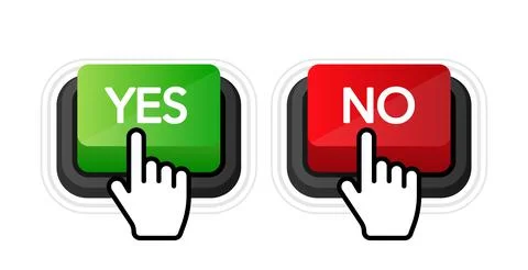Yes and No button. Approved and Rejected. Positive feedback concept. 3D flat  イラスト素材