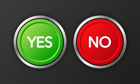 Yes and No button. Approved and Rejected. Positive feedback concept. 3D flat  Stockillustratie