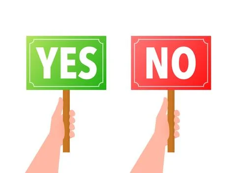 Yes and No button. Approved and Rejected. Yes no in speech bubble. Check marks. Stockillustratie