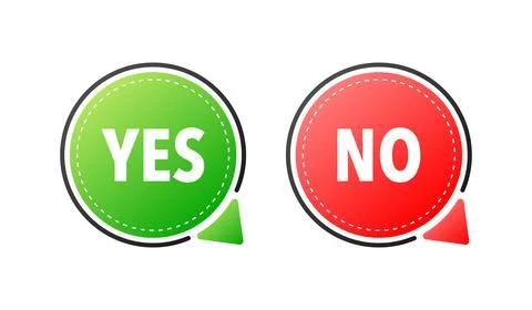 Yes and No button. Approved and Rejected. Yes no in speech bubble. Check marks. 스톡 일러스트