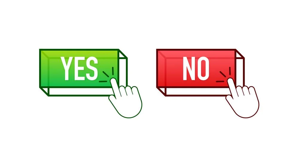 Yes and No button with coursor. Feedback concept. Positive feedback concept Stock Illustration