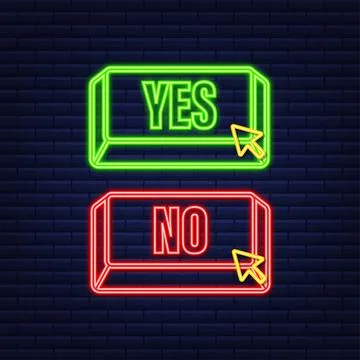Yes and No button. Feedback concept. Positive feedback concept. Choice button Stock Illustration