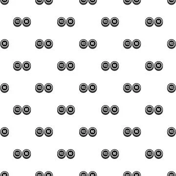 Yes and no buttons pattern, simple style Illustrazione stock
