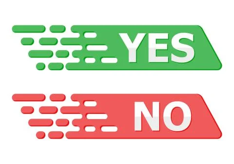 Yes and No buttons. Vector illustration Stock Illustration