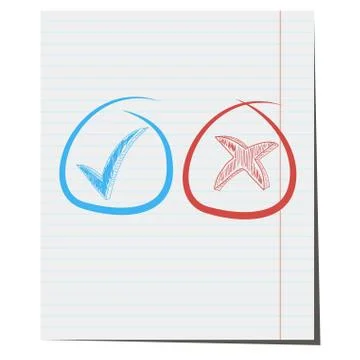 Yes and No check marks. Vector Stock Illustration