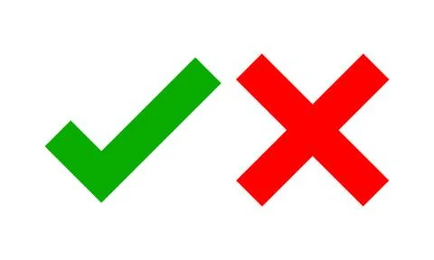 Yes and No check marks. Vector illustration. Stock Illustration