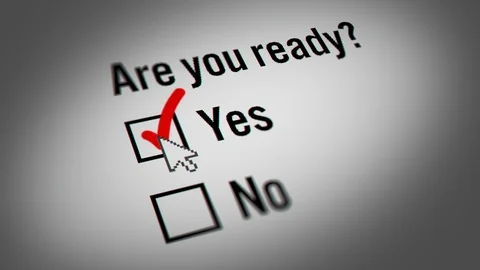 Yes and No Checkbox Marking Survey "Are you ready?" Stock Footage 117619614