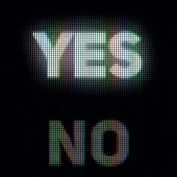 Yes and no on computer screen. confirm and rejection concept Stock Illustration