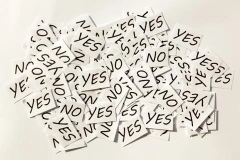 Yes and no Stock-Fotos