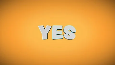 Yes - Animated Text Stock Footage 83321434