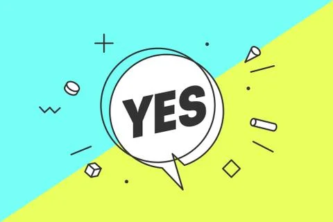 Yes. Banner, speech bubble Stock Illustration