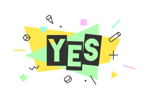 Yes. Banner, speech bubble Stock Illustration