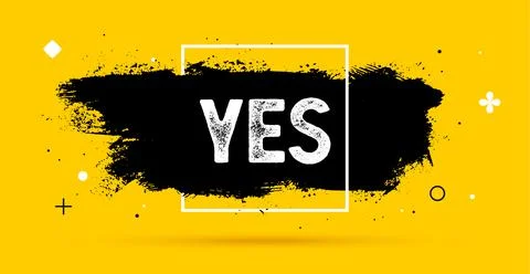 Yes. Banner, speech bubble Stock Illustration