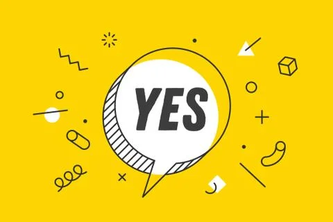 YES. Banner, speech bubble, poster and sticker concept Stock Illustration