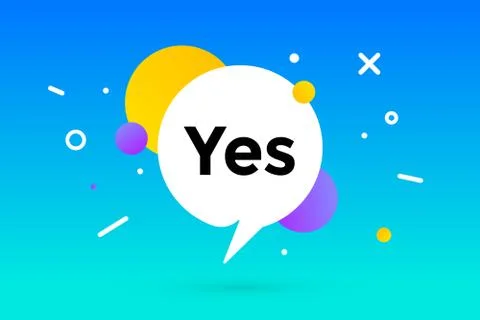 Yes. Banner, speech bubble, poster and sticker concept Stock Illustration