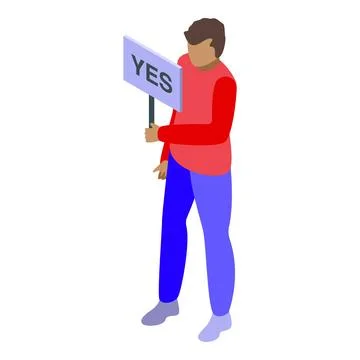 Yes board argument icon isometric vector. Positive talk Stock Illustration