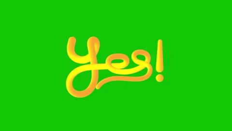 Yes Bright Blob  Gradient Text on Green Background Stock Footage 317726071