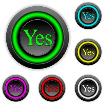 Yes buttons set Stock Illustration