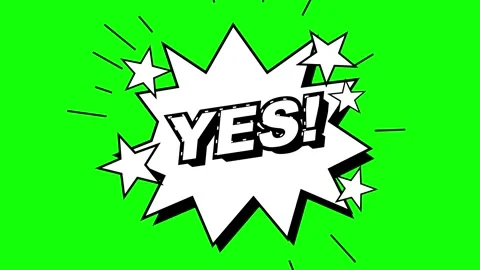 Yes Cartoon Comic animated text bubble with vibrant pop art style background Stock Footage 345939355