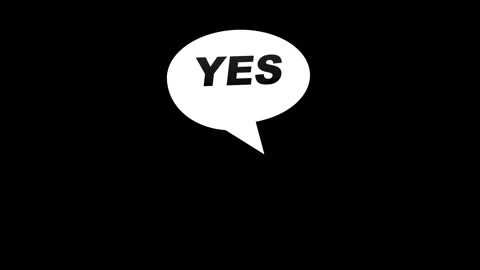 Yes Cartoon Comic vibrant pop art style animation featuring a speech bubble Stock Footage 345939397