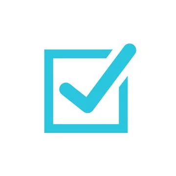 Yes. Check mark box icon. From blue icon set. Stock Illustration