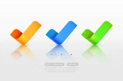 Yes check marks. Vector. Stock Illustration