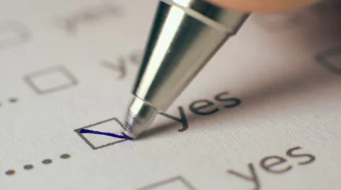 Yes Checkbox Marking Survey 库存影片 43218575