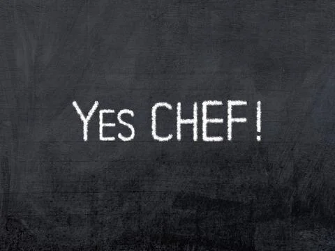 Yes Chef on a blackboard. Stock Photos
