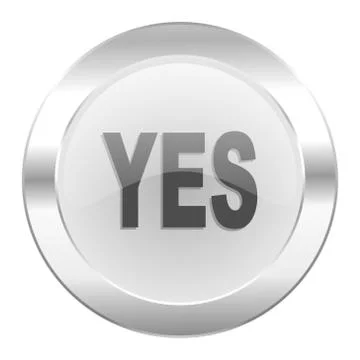 Yes chrome web icon isolated. Stock Illustration