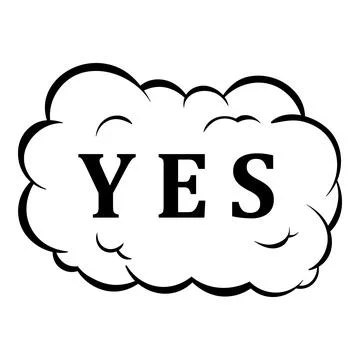 Yes in cloud icon cartoon Stock Illustration