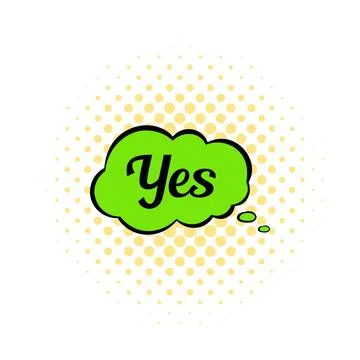 Yes in cloud icon, comics style Stock-Illustration