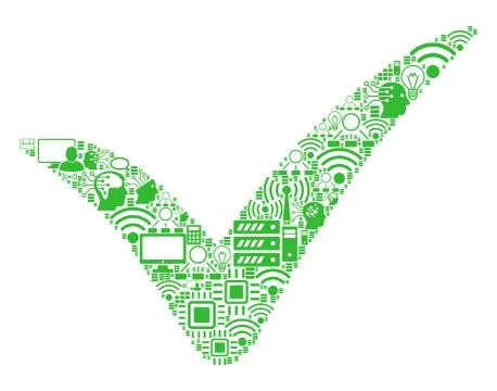 Yes Collage Icon for BigData and Computing Illustrazione stock