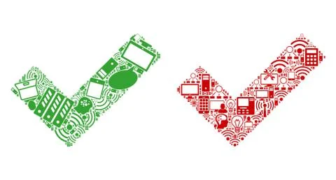 Yes Collage Icons for BigData Illustrazione stock