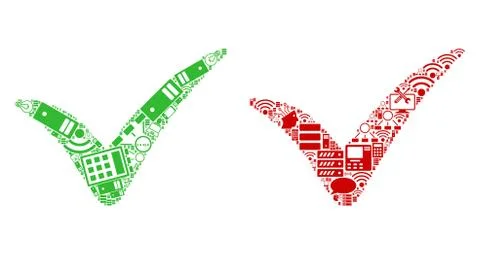 Yes Collage Icons for BigData Illustrazione stock