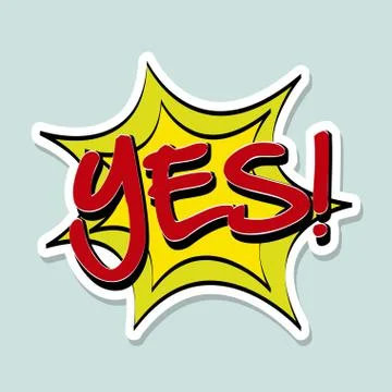 Yes comic icon over blue background vector illustration Stock Illustration