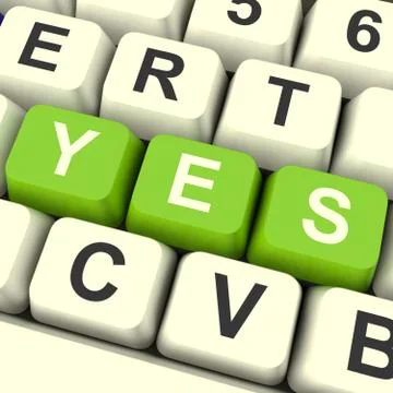 Yes computer keys showing approval and support Stock Illustration