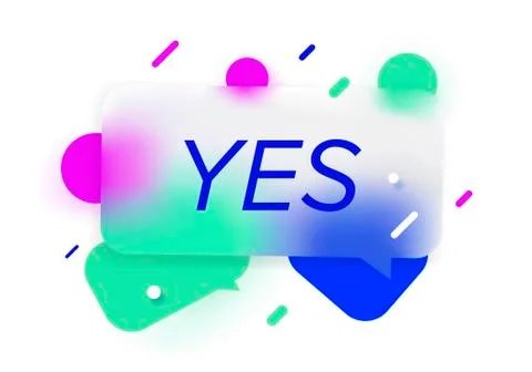 Yes in design banner. vector template for web, print, presentation Stock Illustration