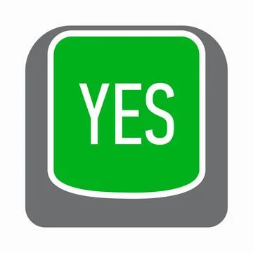 Yes green button icon, simple style Stock Illustration